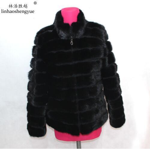 Linhaoshengyue Real fur mink fur women coat fashion warm freeshipping
