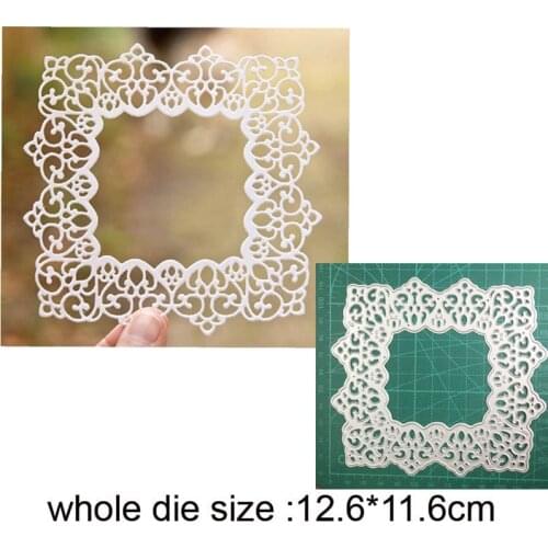 Metal cutting dies cut die mold Lace Square Photo Frame Decoration Scrapbook paper craft knife mould blade punch stencils dies