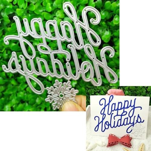 Suitable for Christmas metal cutting die DIY scrapbook album 3D greeting card wish you happy word making 2021 NEW