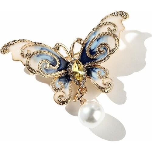 Fashion Cartoon Simple Oil Drop Enamel Moire Butterfly Brooch Pin Womens Clothing Pin Accessories XDPQQ