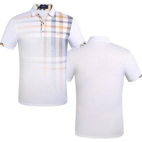 Casual Business Striped gradient Design Style Cotton Summer polo shirt Short Sleeves Men Fashion Tops high quality mens clothes