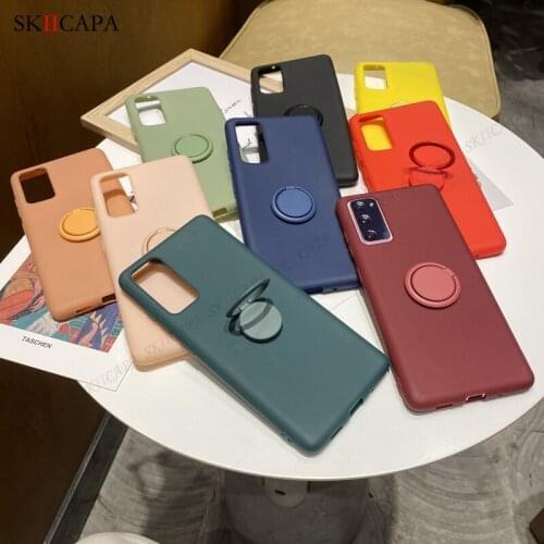 Ring Stand Holder Soft Silicone Phone Case For Samsung S20 FE S21 Plus Note 20 Ultra M31S M51 M31 A02S A32 A12 A42 A52 A71 A72