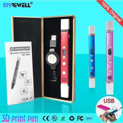Myriwell 3d pen 3d pens,LED display,USB Charging,3d printer pen-3d magic pen,Best Gift for Kids,Support mobile power supply