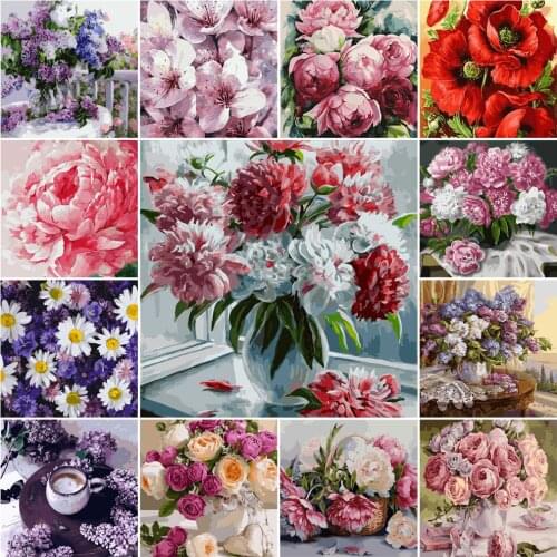 DIY Flower Painting By Numbers Set No Frame picture by numbers 50x40cm 24 Colors Home Unique Gift Diff:3 Stars VA-0339