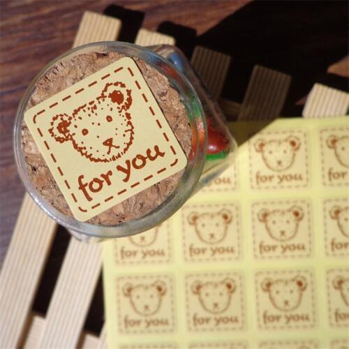 Hot 160pcs Thank You Stickers Cute Bear Packing Sealing Paste Gift for You Affixed Stickers Gift Tag Sticker Label 2.7X2.7cm