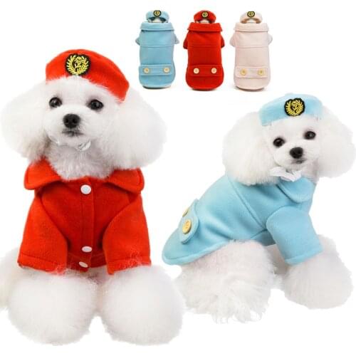 New Autumn Winter Dog Clothes For Small Dogs Boy Girl Teddy Coat Red Keep Warm Thick Woollen Overcoat Puppy Outfit Pet Clothing