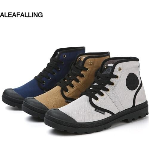 Aleafalling Shoes Canvas Sneakers Male High Mature Boots Street Fashion Classical Outdoor Trend Ankle Motorcycle Boots 201977