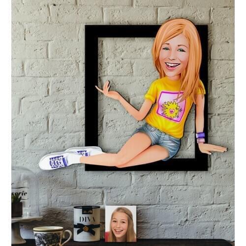 Personalized Women 'S Caricature OF 3D Wood Tablo-42 Reliable Quality Funny Fun Cost Effective Special Design decoration
