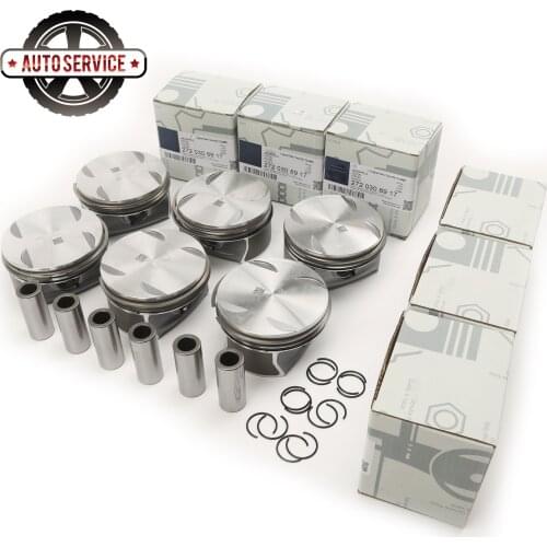 Piston Assembly 6x Piston and Ring Set 3.5L M272 V6 For Benz A209 CLK 350 C219 W211 E 350 C207 W221 V251 W639 A207 A2720302217
