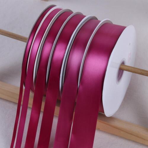 Raspberry Rose 100Yards/Roll Polyester Ribbon Satin Ribbon Wedding Party Christmas Decoration Cake Gift Box Wrap DIY Accessories