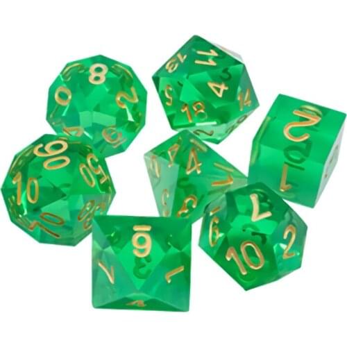 RPG Dice Board Game set of 7 D4 D6 D8 D10 D12 D20 Transparent Sharp Resin Dice