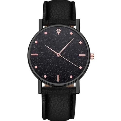 Luxury Women Watch Unisex Stars Starry Frosted Belt Watch Ladies Dotted With Roman Scale leather Watch Reloj Zegarek Damski
