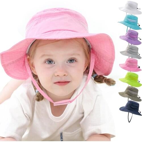Children Hat Summer Breathable Cap For Boys And Girls Kids Sun Caps Solid Color Baby Hats 1-4Years