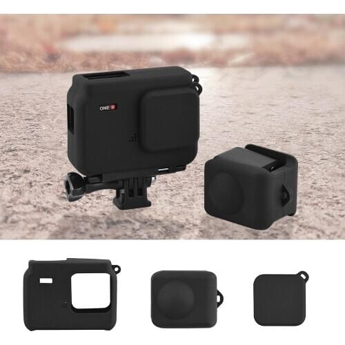 Silicone Protective Case Skin Cover Lens Cap for Insta 360 ONE R Action Camera Accessories Twin Edition Dust-Proof Protector