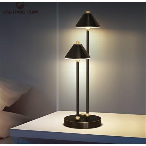 Modern Led Table Light Black&Gold Copper Reading Table Lamp for Living room Dining room Bedroom Bedside Light Luminaires 14W