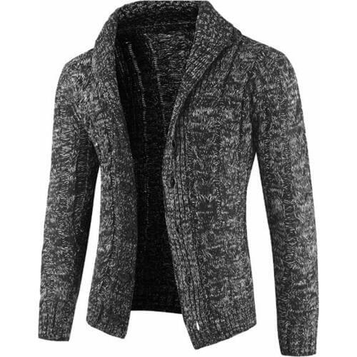 High Street Fashion Mens Sweater Coats Thick Wool Sweatercoats European Style Man Sweaters Coat Knitted Wool Cardigan 2020 A388