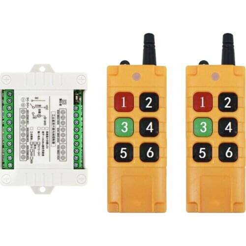 Universal 2000m DC12V 24V 6CH Wireless Remote Control LED Light Switch Relay Output Radio RF Transmitter And 315/433MHz Receiver