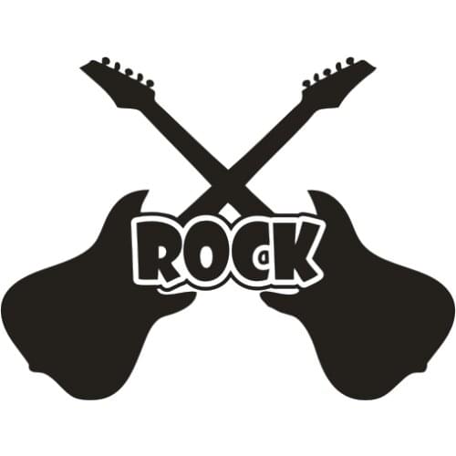 Music Studio Shop Window Decoration Rock And Roll Guitar Vinyl Wall Decal Musical Instrument Rock Electric Guitar Wall Stickers