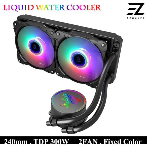 CPU Water Cooler High Performance 300W TDP Liquid Water Cooling Radiator 240mm Fan For 115x 1200 2011 x79 X99 AM4 Ventilador
