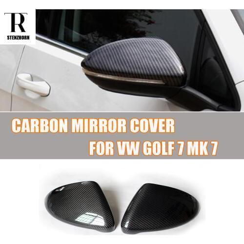 Real Carbon Fiber Replaced Style Side Mirror Cover Cap for Volkswagon Golf 7 MK7 2014 - 2018