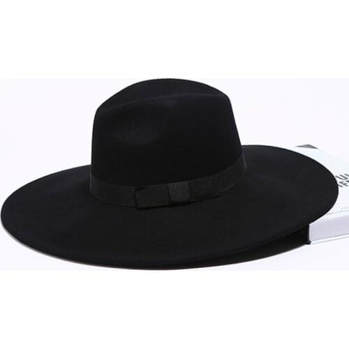 Fibonacci Winter Hat For Women Wide Brim Floppy Hat Ribbon Wool Fedora Hat Black Classic Jazz Hat Church Party Derby Panama Hat
