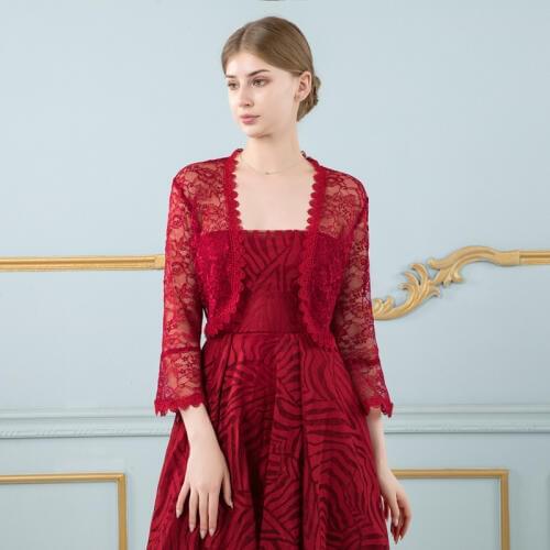 2020 Women Lace Bridal Jackets Long Sleeve Bolero Femme Mariage For Evening Dresses Spring New