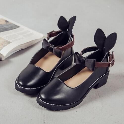 2021 winter new low-top shoes womens lolita shoes rubber PU solid color round toe flat-heeled adhesive shoes shallow mouth