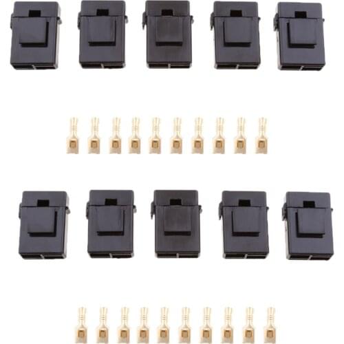 10 Pieces Auto Car Boat Truck Blade ATC Fuse Holder Seat Cover Terminals