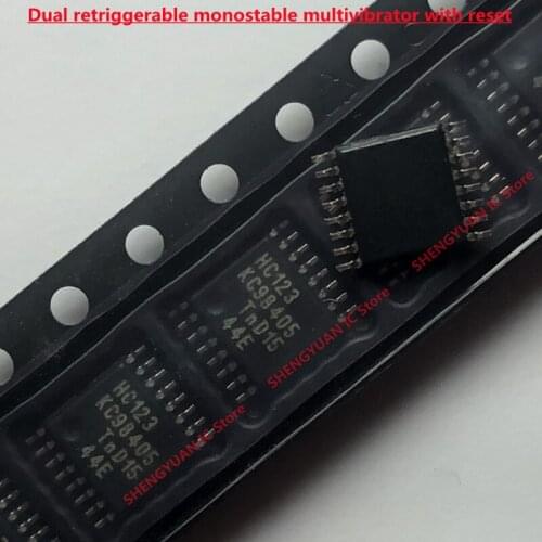 10 pcs/lot 74HC123PW HC123 TSSOP-16 74HC123 Dual retriggerable monostable multivibrator with reset 100% new imported original