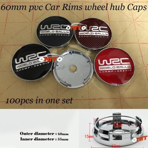100pcs/set 56mm 60mm Car Wheel Hub Caps for WRC Logo Badge Emblem Car Covers Stickers Auto Car Accessories Label Best Selling