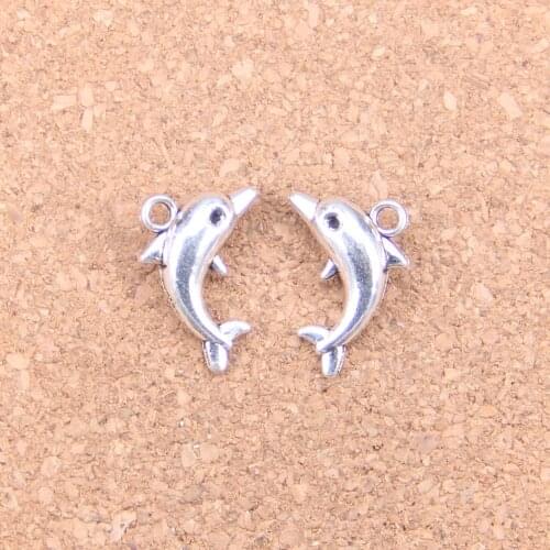 14pcs Charms lovely dolphin 18x11mm Antique Pendants,Vintage Tibetan Silver Jewelry,DIY for bracelet necklace
