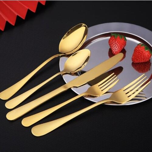 20pcs Gold Tableware Stainless Steel Cutlery Set Forks Knives Spoons Luxury Dinnerware Dishwasher Safe Cutlery Set Gift Box