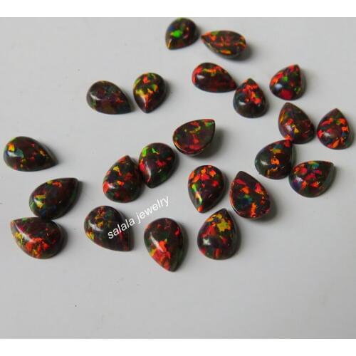 200pcs /lot OP20 5x7mm Pear Cabochon Opal Synthetic pear cabochon Opal , cherry red Pear Cabochon Opal Stone