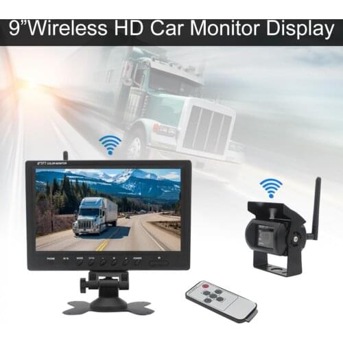9 Inch Wireless Rear View Camera System TFT LCD Monitor + Waterproof Vision Camera for Bus Security Surveillance System