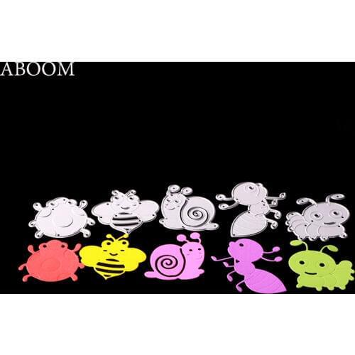 ABOOM Hot Sale Snail Bee Metal Carbon Steel Die Cut Embossinhg Folder Stencil Cutting Dies For Scrapbooking Album Decoration