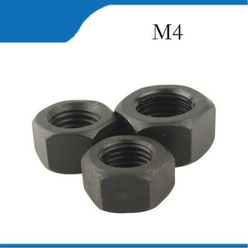 Free shipping 100pcs/Lot Metric Thread M4 Black Grade 8.8 Carbon Steel Hex Nut Hexagonal Nut Screw Nutstainless bolts,nails