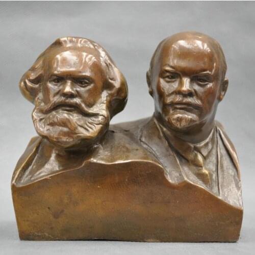 Great Communist Marx And Lenin Bust Bronze Statue Office and home decoration