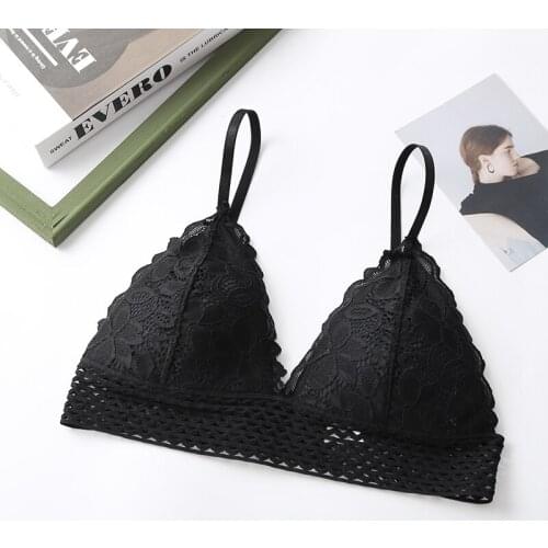 Women Froral Bras Fashion Lingerie Sexy Deep V Lace Bralette Wireless Push Up Bra Underwear