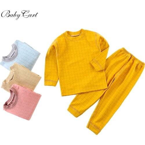 Kids Pajama Sets Cotton Long Sleeve Clothing Set Spring Winter Child Pyjamas Set Baby Girls Boys Sleep Wea