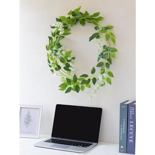 7ft 2m Silk Artificial Flowers Wedding Garland Flowers String Wisteria Fake Plants Leaves Vine Home Outdoor Hanging Wall Decor