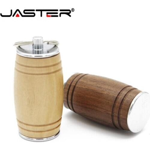 JASTER New can customized DIY logo Natural beer beer barrel Usb 2.0 Flash Pen Drive maple walnut