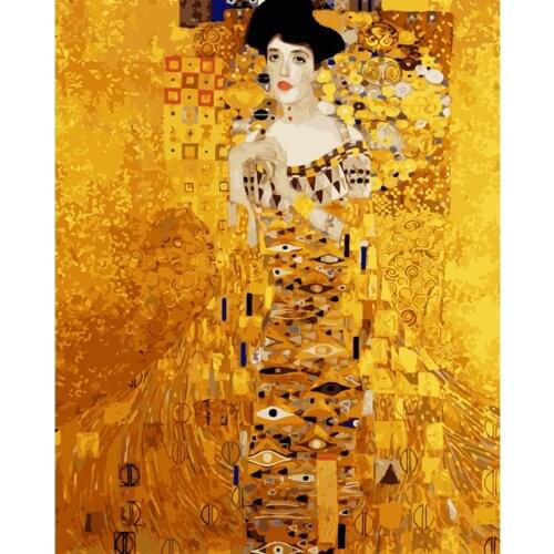 Painting By Numbers DIY Dropshipping 40x50 50x65cm Golden fashion lady Adele Figure Canvas Wedding Decoration Art picture Gift