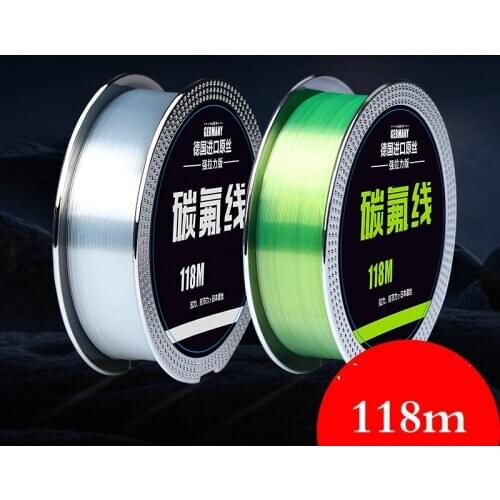 118M Carbon Fiber Leader Line Fluorocarbon Fishing Line Fly Fishing Line Pesca Super Strong Multifilament Front Wire Line 2pcs
