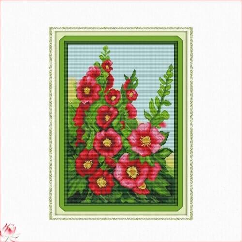 Malvie Flower Pattern On The Table Chinese Cross Stitch Kit 14ct 11ct Printed Fabric Embroidery Kit DIY Handmade Needlework Gift