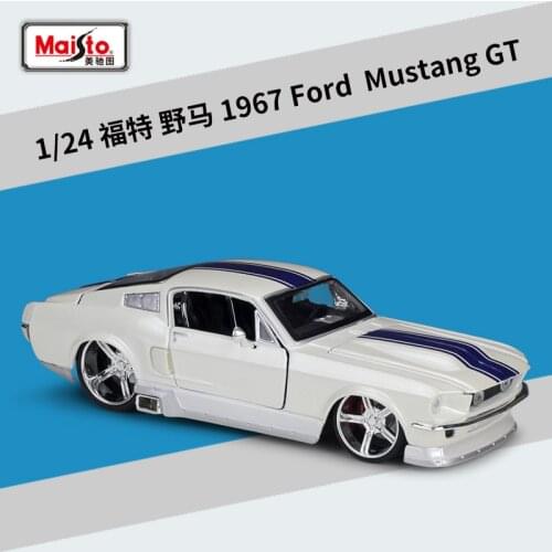 1:24 1967 Ford Mustang GT Metal Luxury Vehicle Diecast Pull Back Cars Model Toy Collection Xmas Gift