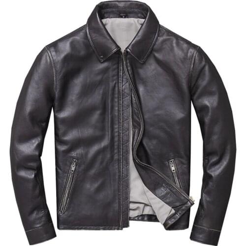 Automotive Leather Jackets Mens Sheepskin Jackets Spring Streetwear 4XL Male Real Leather Suede Coats Men Brand Clothing AA07