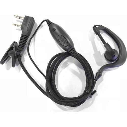 Reliable knit cable headphone K plug 2pins Oliver Big PTT for Kenwood Baofeng TYT Wouxun Puxing Linton etc walkie talkie