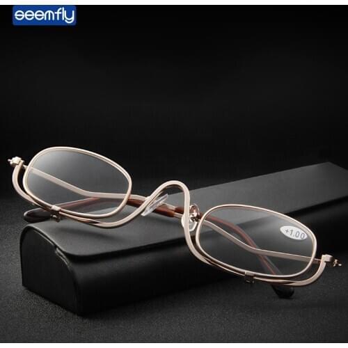 Seemfly Elderly Women Reading Glasses Cosmetic Metal Magnifying Eyewear New Portable Gift For Parents Presbyopic Magnification