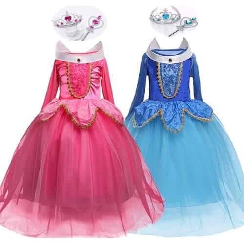 Girls Princess Dress Up For Kids Cosplay Costume Birthday Children Vestidos Little Girls Carnival Party Halloween Fancy Gown