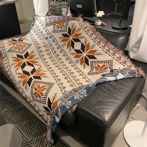 Nordic Blanket and throw Bohemian Country decorative sofa Cover geometry Picnic Travel mat Bedspread Beach cushion tapestry